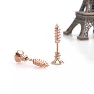 Stainless steel screw earrings